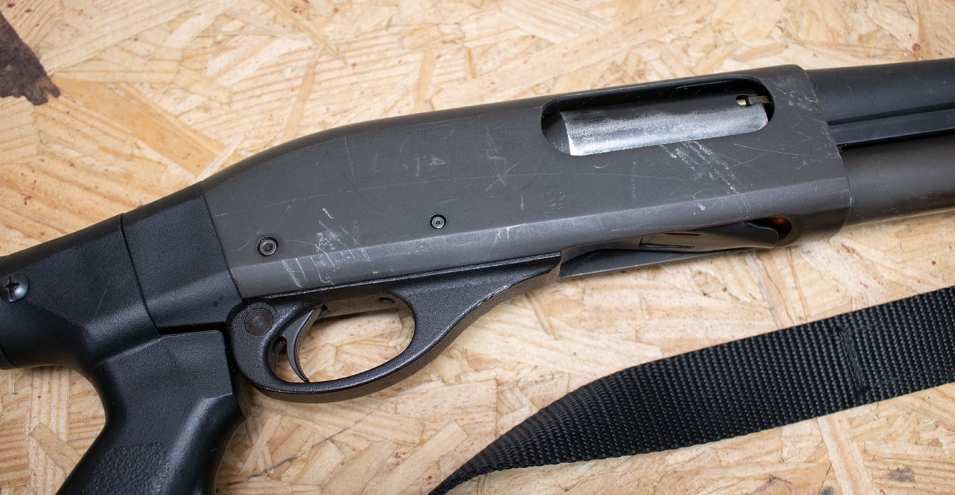 REMINGTON 870 Police Magnum 12 Gauge Police Trade-In Shotguns with Tactical Stock, Rifle Sights